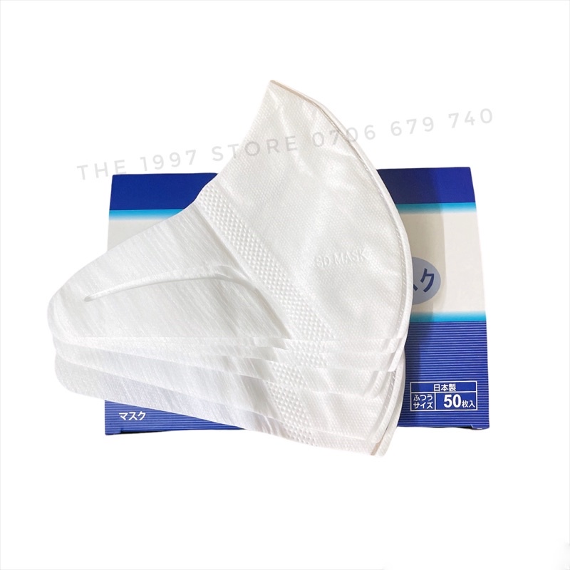 Khẩu trang 3d công nghệ dập nhật bản hộp 50 cái kháng khuẩn