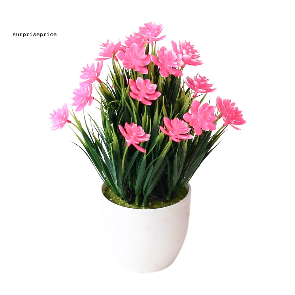 Chậu Hoa Sen Nhân Tạo Bằng Nhựa Chống Phai Màu Để Bàn Trang Trí