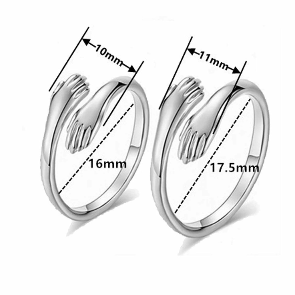 Set 2 nhẫn hở mạ bạc S925 thiết kế đơn giản sáng tạo thời trang