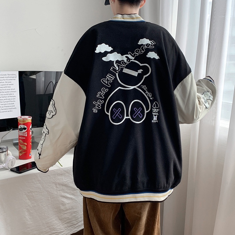 Áo Varsity Jacket Chất Dạ Họa Tiết Thêu hàng cao cấp kèm video thật