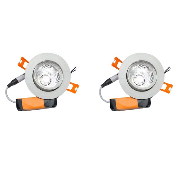 Combo 2 Đèn led âm trần đế xoay 5w