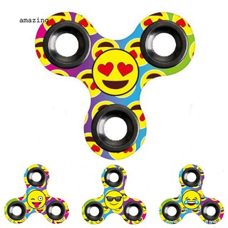 ✌Funny Smile Trick Emoticon Fidget Hand Tri-Spinner Stress Relief Focus Desk Toy