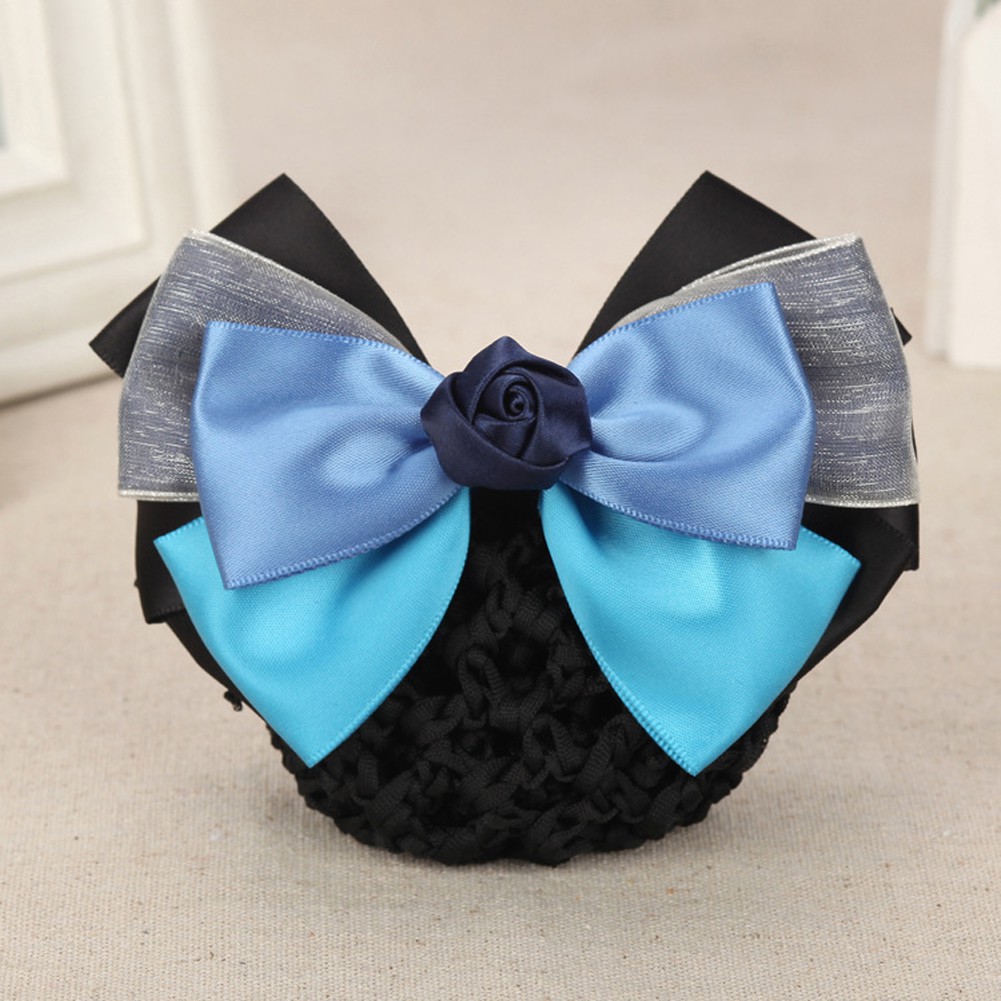 Kẹp Lưới Búi Tóc Đính Hoa Hồng Thời Trang Nữ Dễ Thương