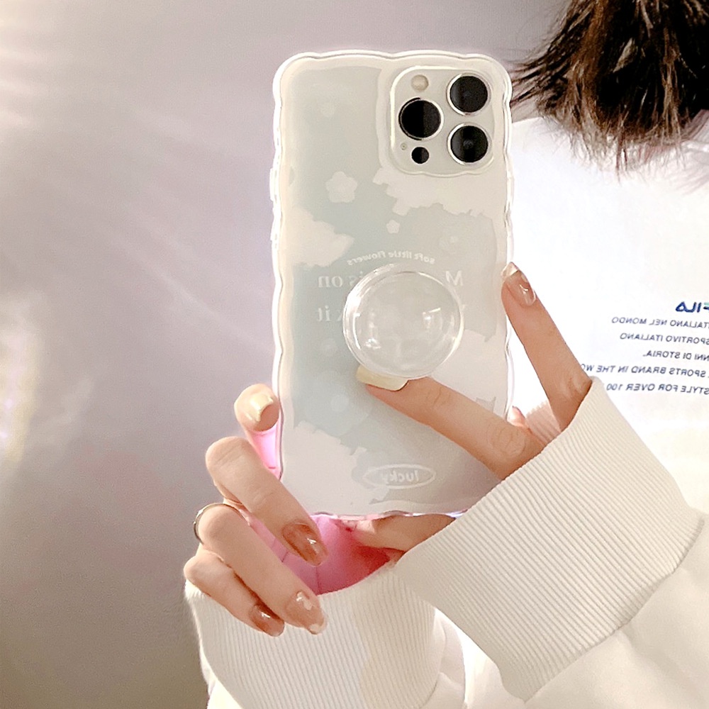 ỐP LƯNG IPHONE Bao Da Điện Thoại Trong Suốt Có Giá Đỡ Pha Lê Cho Iphone 15 / 14 / 13pro max 13 12 11 8 Ốp-DINUO