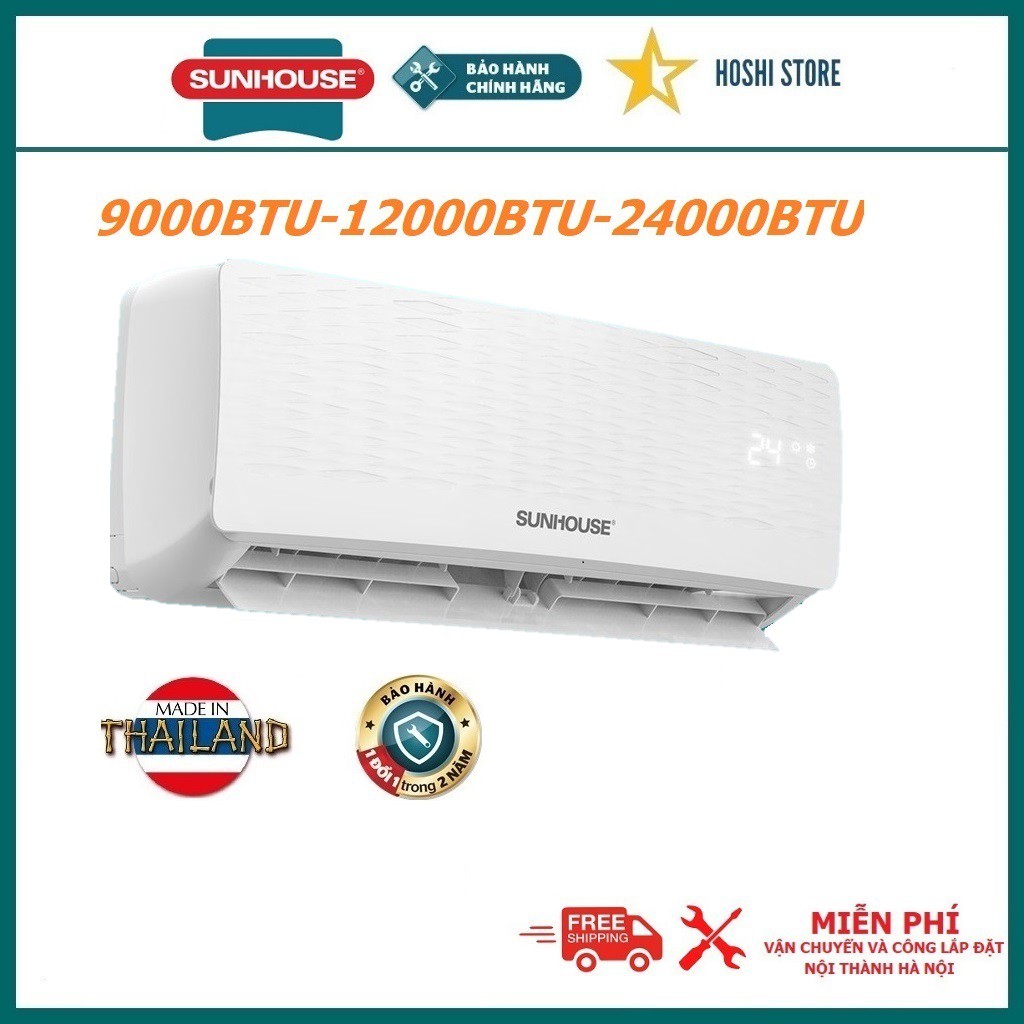 {FREESHIP & FREE CÔNG LẮP ĐẶT} Điều hòa không khí một chiều 9000BTU SUNHOUSE SHR-AW09C110, vận hành êm ái,bảo hành 2 năm