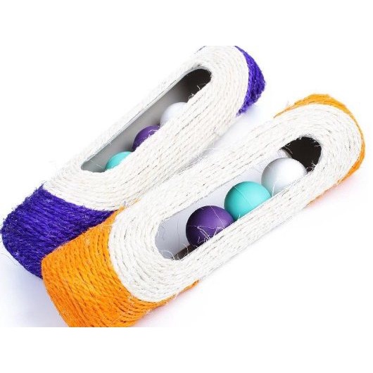 Ống cào móng cho mèo kèm banh chuông - Đồ chơi cho mèo