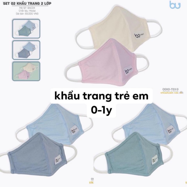 Bu Set 2 Khẩu Trang Chống tia Uv cho bé | BigBuy360 - bigbuy360.vn