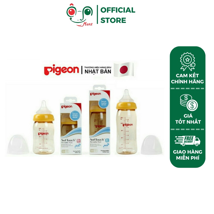 Bình sữa Pigeon bé 160ml thích hợp cho những bé từ sơ sinh