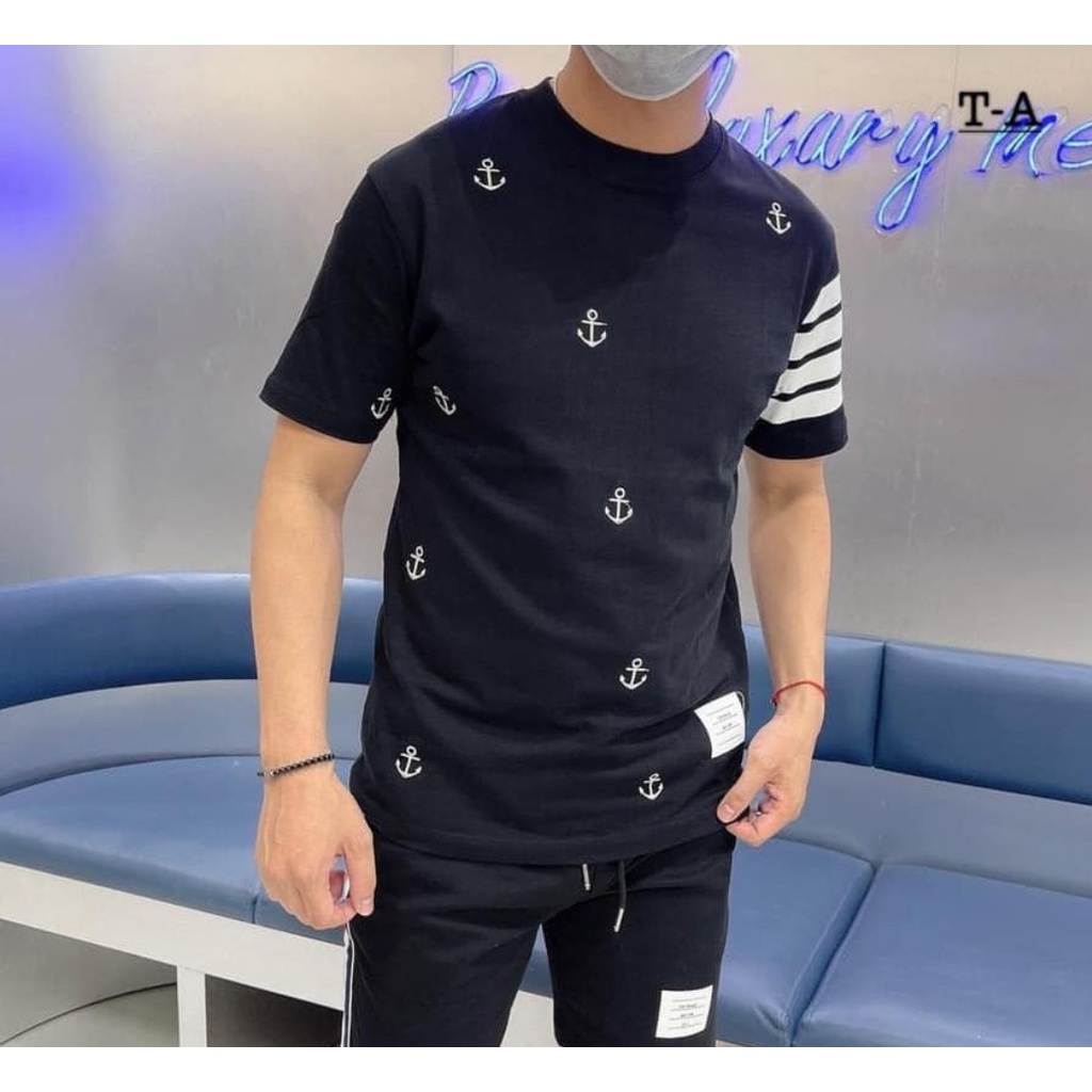 Áo Phông Hè Tay Ngắn In Mỏ Neo, Áo Thun Nam Nữ Phong Cách Trẻ Trung Năng Động