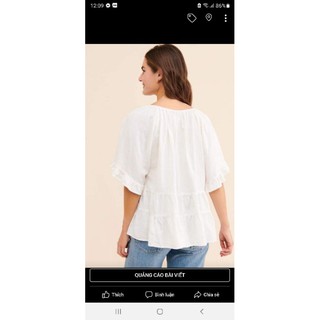 Sơ mi nữ trắng vải thô