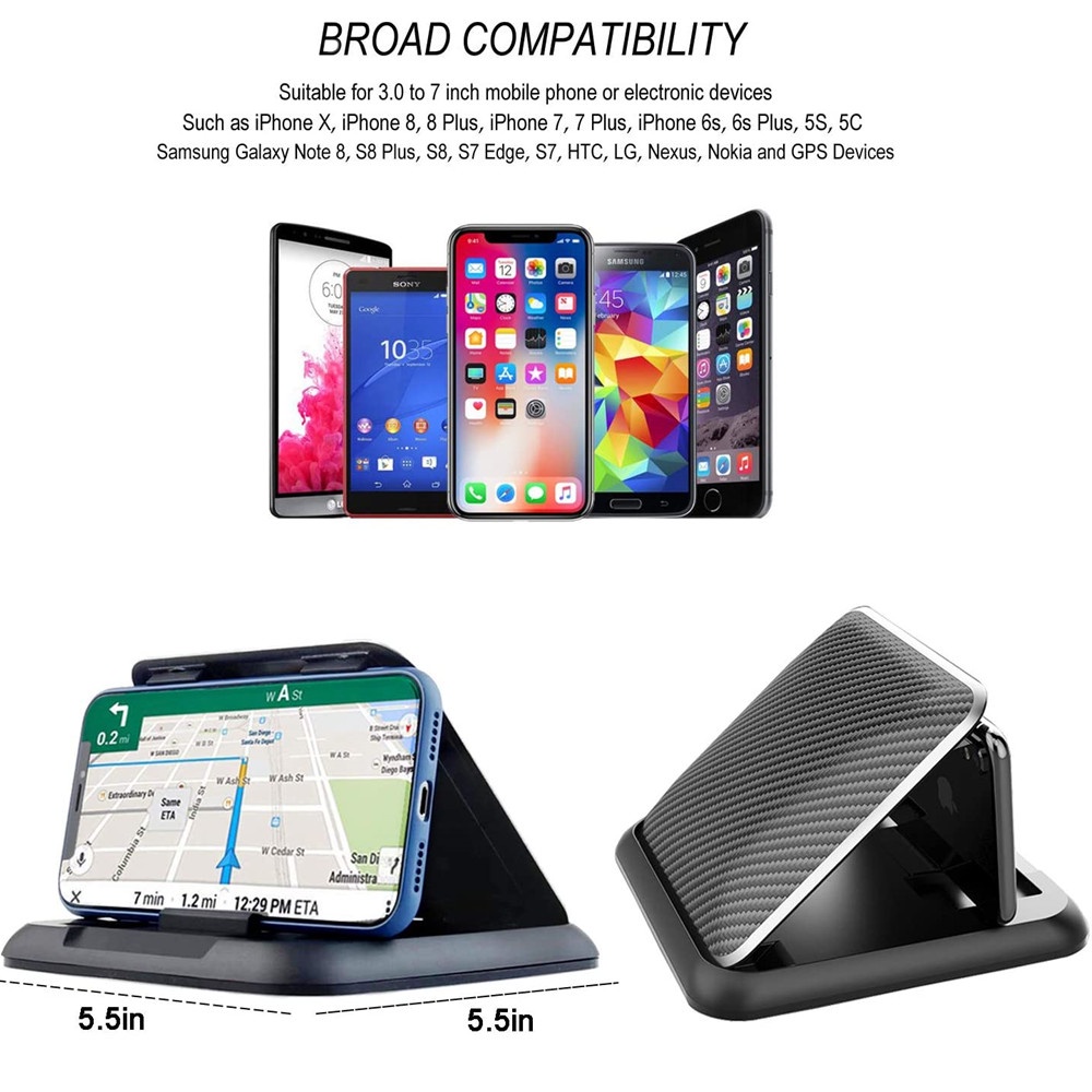 Giá Đỡ Điện Thoại iPhone 3-7 inch Bằng Sợi carbon Tùy Chỉnh Tiện Dụng Cho Xe Hơi