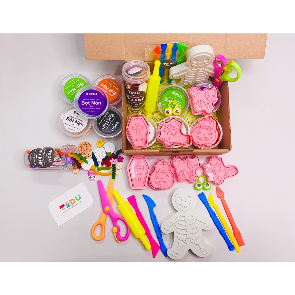 Combo Halloween Gift Set bột nặn đất nặn an toàn TEDU