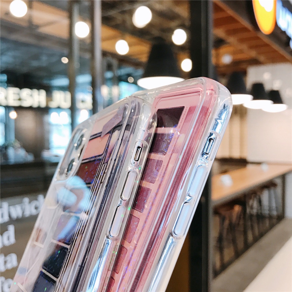 Ốp Điện Thoại Hình Bảng Phấn Mắt Lấp Lánh Cho iphone 11 12 13 14 pro max i14 xr 7plus i14