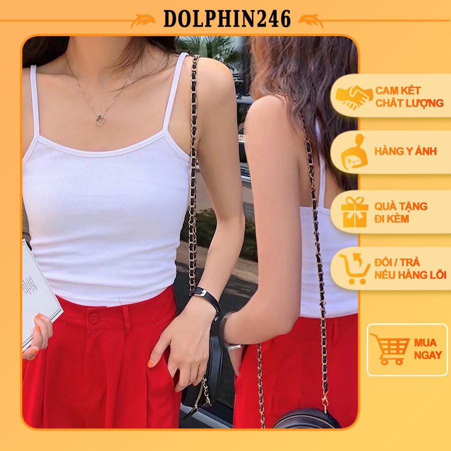 Áo 2 Dây Cotton 2021 Basic Áo Nữ Hai Dây Quảng Châu Mát Mẻ Mùa Hè T2B8