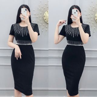 Đầm ôm body đính cườm cao cấp