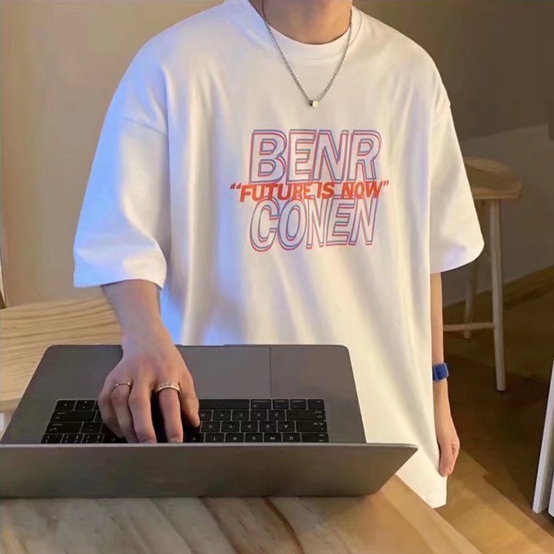 Áo Thun Tay Ngắn Dáng Rộng In Chữ Size M-8XL Phong Cách Hip Hop Thời Trang Mùa Hè Cho Nam