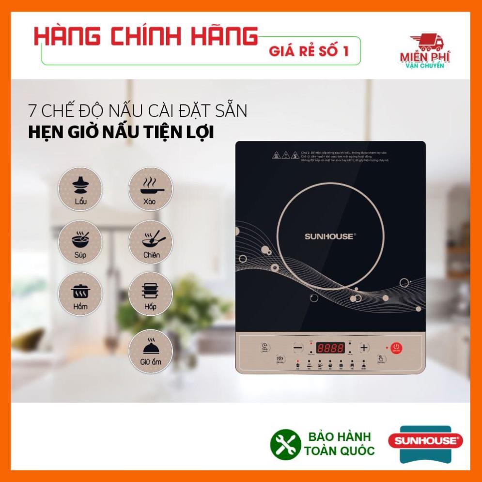 BẾP TỪ ĐƠN SUNHOUSE SHD6149, BẾP TỪ CƠ SUNHOUSE SHD6149, mặt kính siêu bền chịu được nhiệt độ 600 độ C, phím bấm cơ.