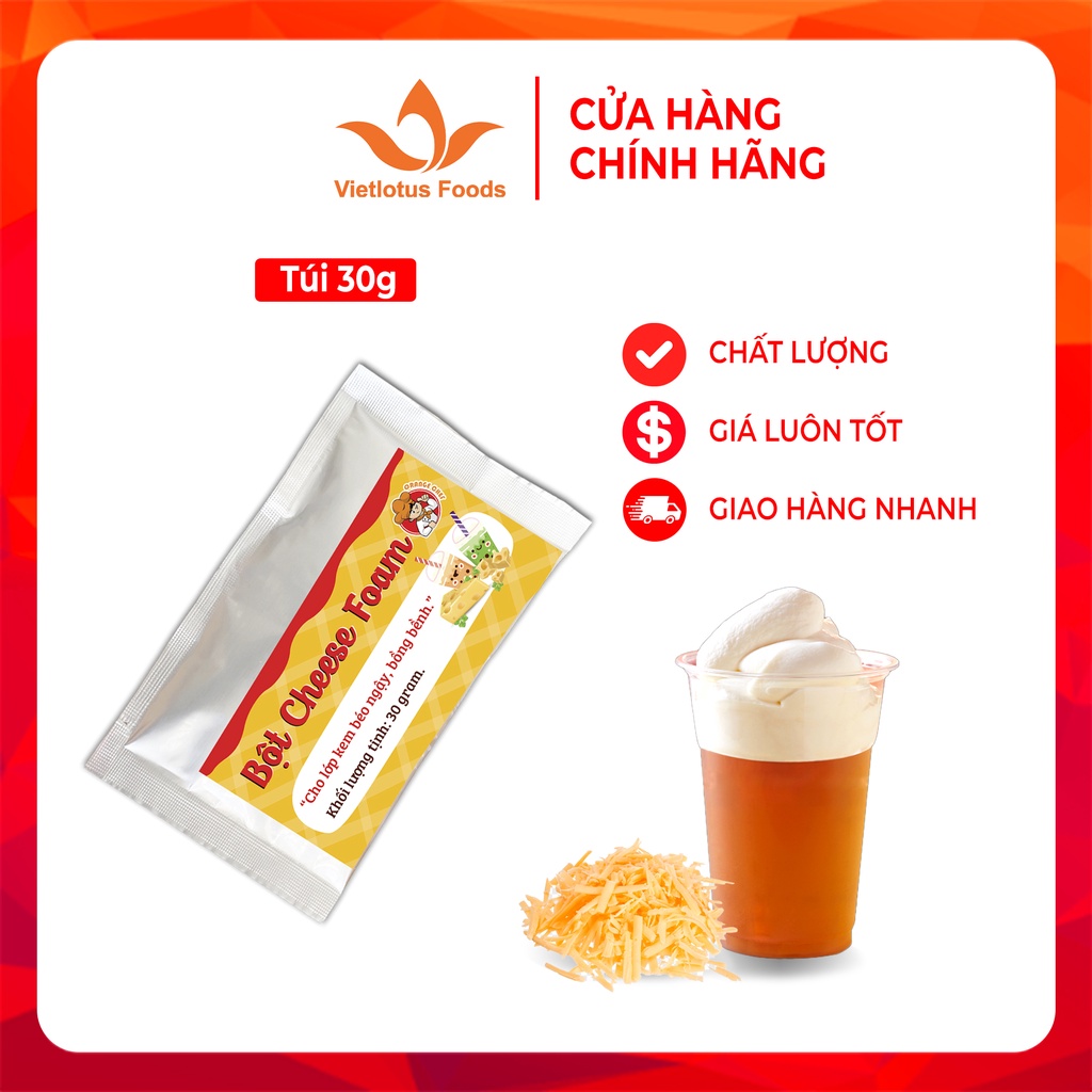 Bột kem phô mai hoà tàn - Bột Cheese Foam 30 gram/ túi