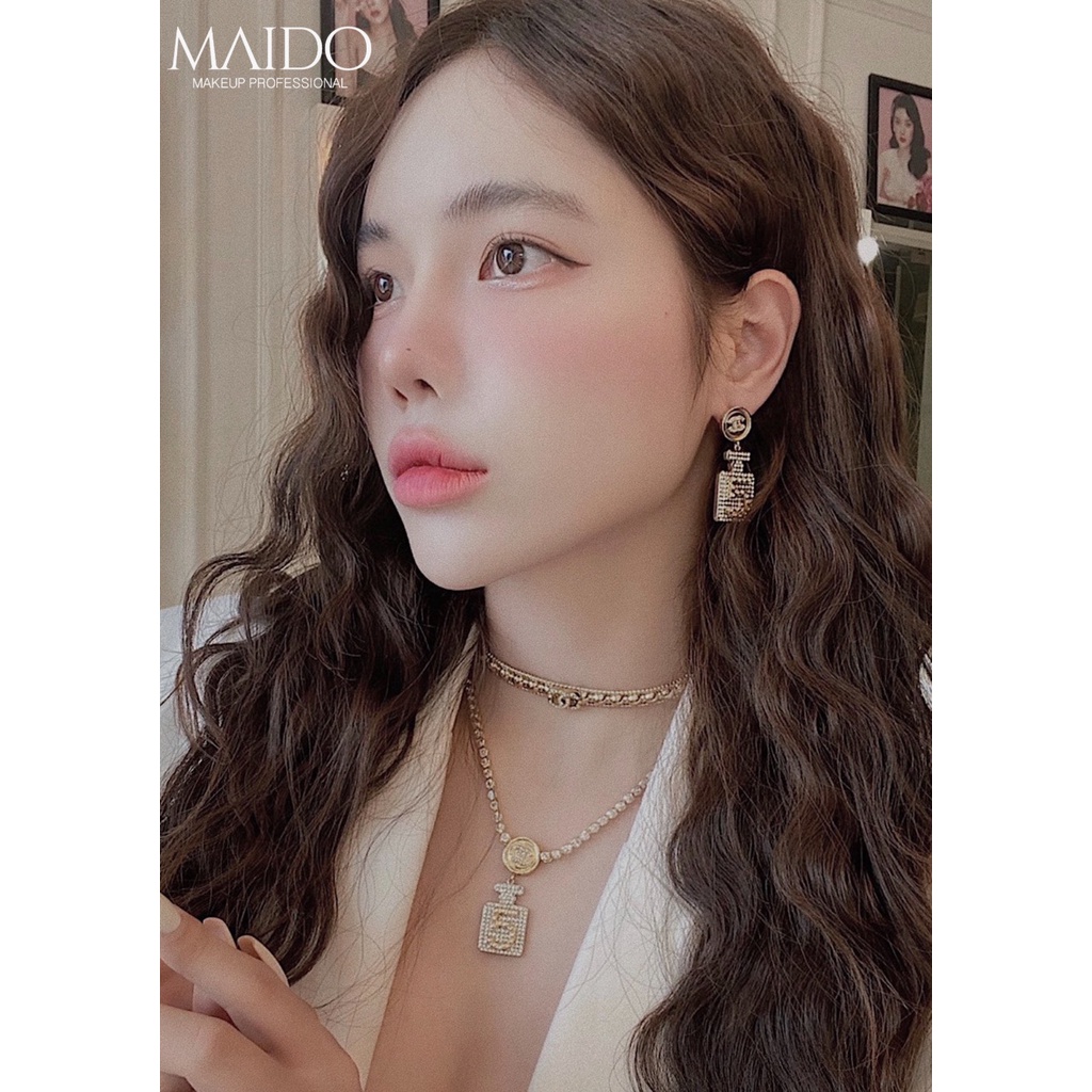 Máy uốn tóc làm xoăn 2 trục hồng dập sóng nước làm tóc đẹp nhẹ nhàng chuẩn salon MAIDO COSMETICS