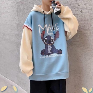 [áo khoác hoodie] Áo Hoodie Giả Hai Lớp Phong Cách Hàn Quốc Thời Trang Cho Nam