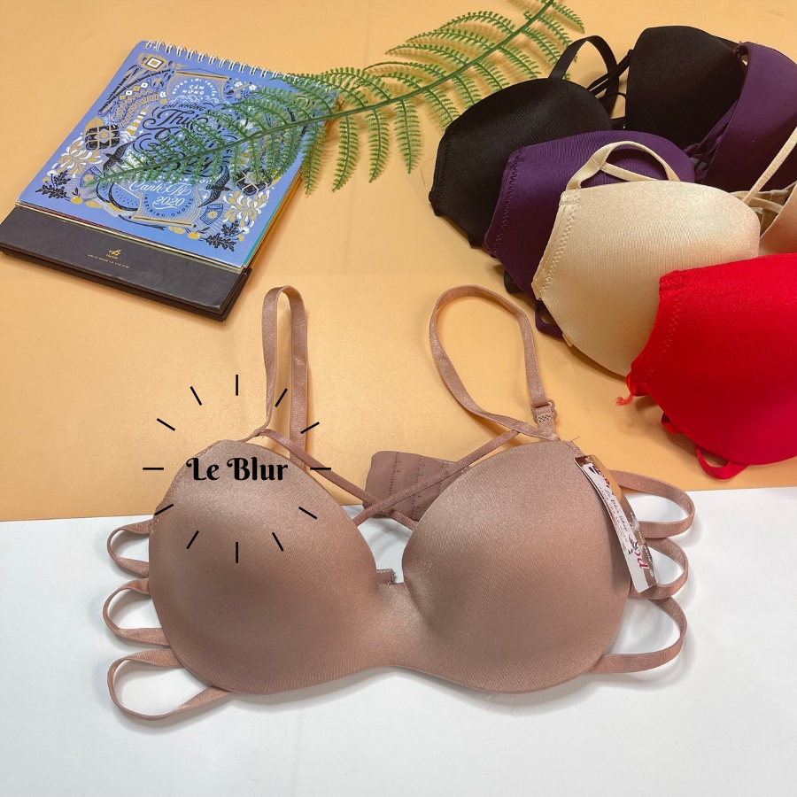 Áo lót độn kép nâng đẩy, dây chéo quyến rũ có gọng mút dày, áo ngực Thái Lan Sisterhood 8218, Leblur