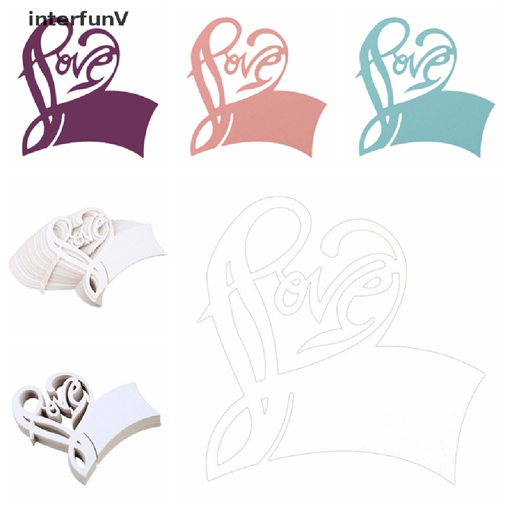 Set 50 Thẻ Tên Hình Trái Tim Trang Trí Chai Rượu Tiệc Cưới