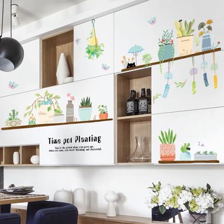 Decal dán tường chậu cây MS-99 [Sticker dán tường]