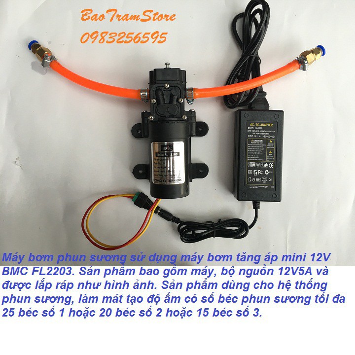 Bán buôn- Máy bơm phun sương lắp ráp từ máy bơm tăng áp mini 12v BMC FL2203 hàng đẹp, nhập khẩu.