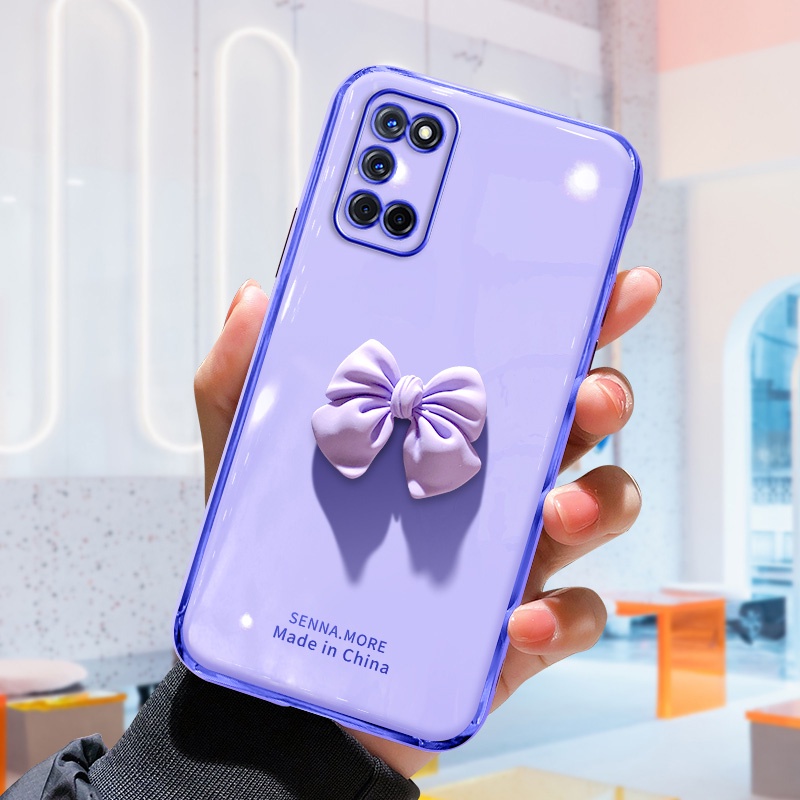 Ốp Điện Thoại Đính Nơ 3D Sang Trọng Cho OPPO A5S A3S A12 A15 A54 F9 F11 Pro A9 A5 2020 A92 A52 A53 A94 A16 A12E Reno 2 3 4 5