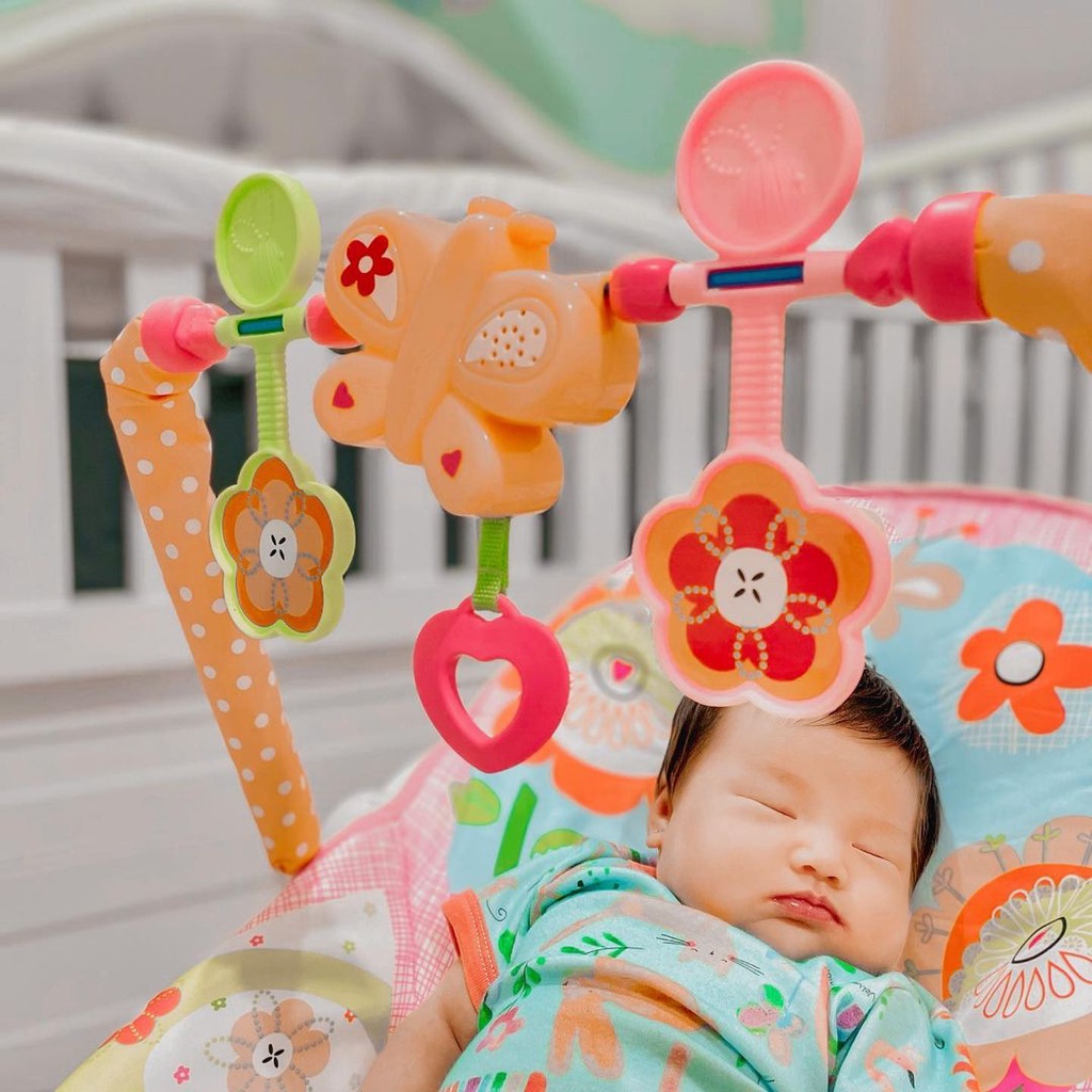 Ghế rung bập bênh màu hồng cho bé