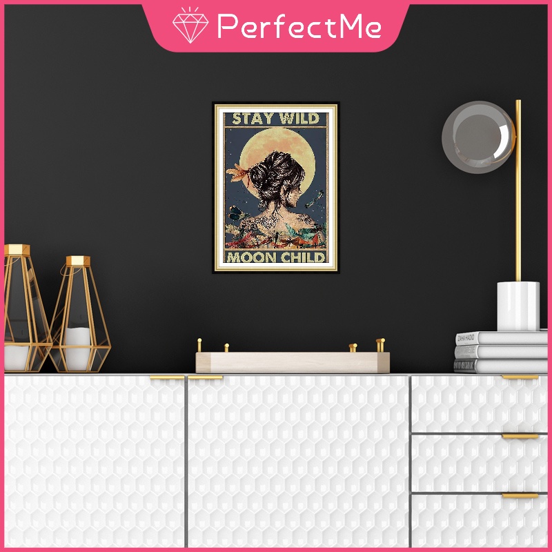 Bộ tranh đính đá 5D họa tiết chuồn/ mặt trăng độc đáo trang trí nhà cửa