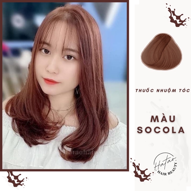 Thuốc nhuộm tóc màu Nâu Chocolate(không tẩy) kèm trợ nhuộm 100ml