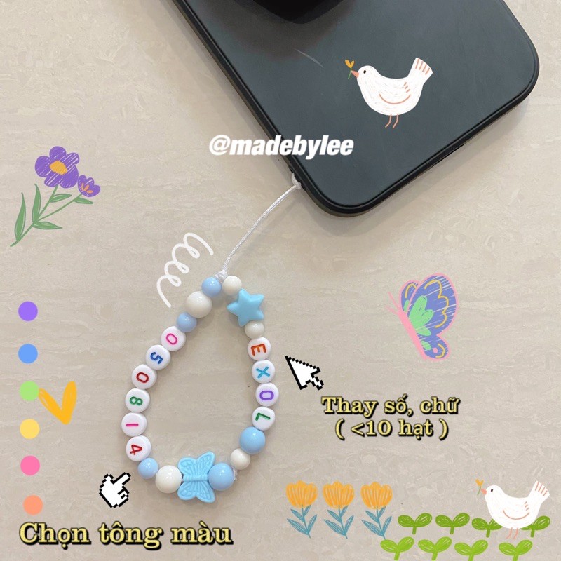 Móc khoá Móc treo điện thoại thay tên làm theo yêu cầu Keychain MADEBYLEE