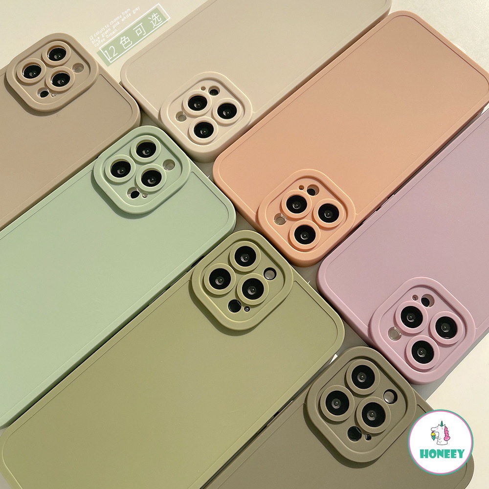 Ốp Điện Thoại TPU Mềm Chống Sốc Màu Trơn Cho iPhone 13 12 11 pro Max X Xs XR 8 7 plus