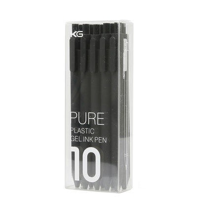 Bộ 10 bút gel Kaco Pure màu đen ngòi 0,5mm