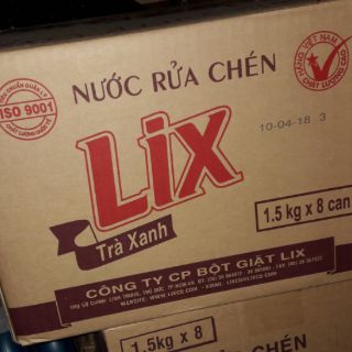 nước rửa chén Lix trà xanh 1,5kg