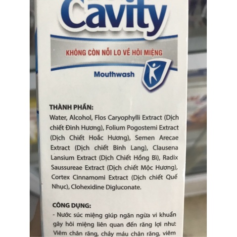 Nước súc miệng thảo dược Oral Cavity - lọ 250ml, nước xúc miệng giúp ngăn ngừa vi khuẩn gây hôi miệng liên quan đến răng