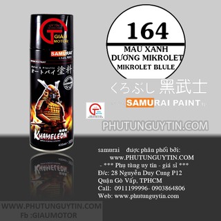 [SAMURAI] Sơn xịt sơn xe máy Samurai 164 màu xanh dương Mikrolet _  Mikrolet BluE