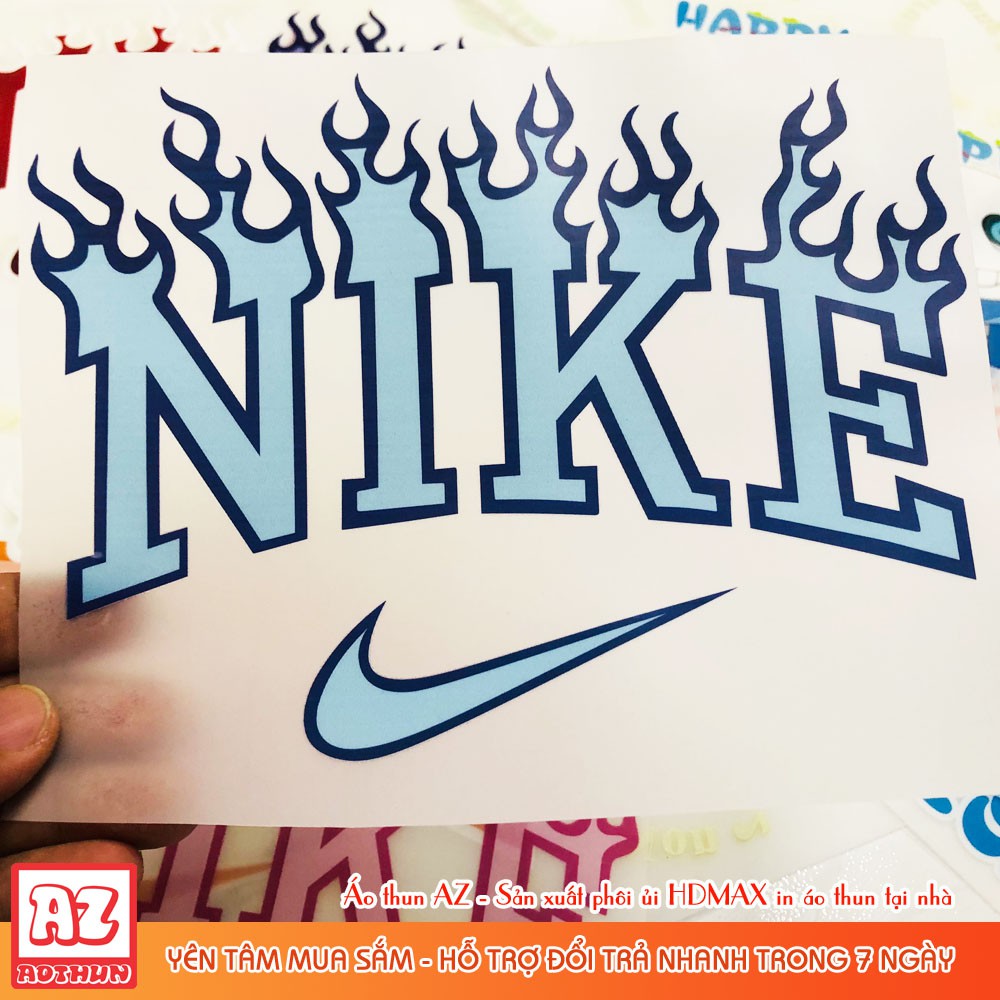 Hình ủi nhiệt Nike Flame HDMAX nhiều kích thước - Patch Sticker logo ủi HD18