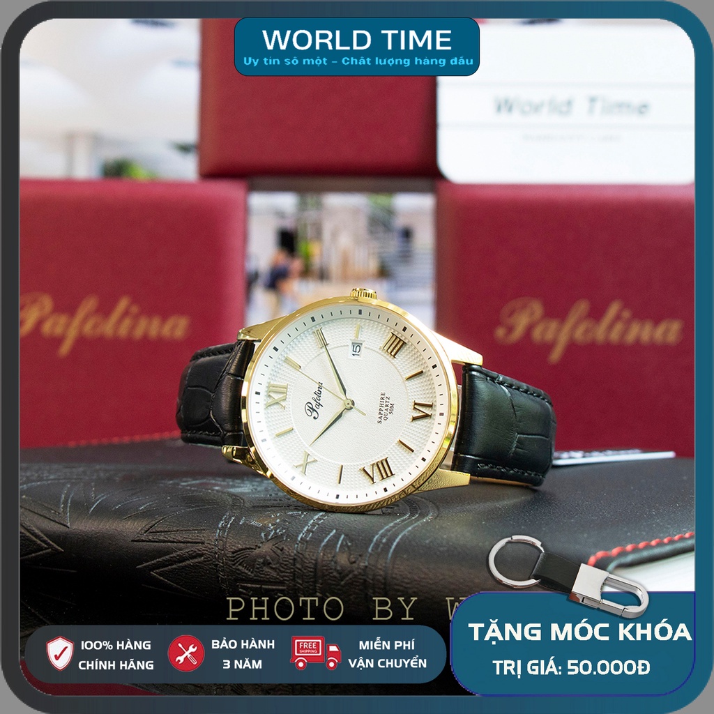 Đồng Hồ Nam Pafolina 5035M dây da Chính Hãng Full Box , Kính Sapphire Chống Xước - Chống Nước 5ATM - Bảo hành 3 năm