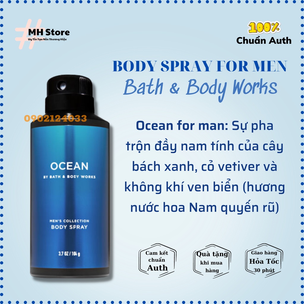Body Spray Xịt Toàn Thân cho Nam Bath & Body Works chính hãng Mỹ - 104g MH Store