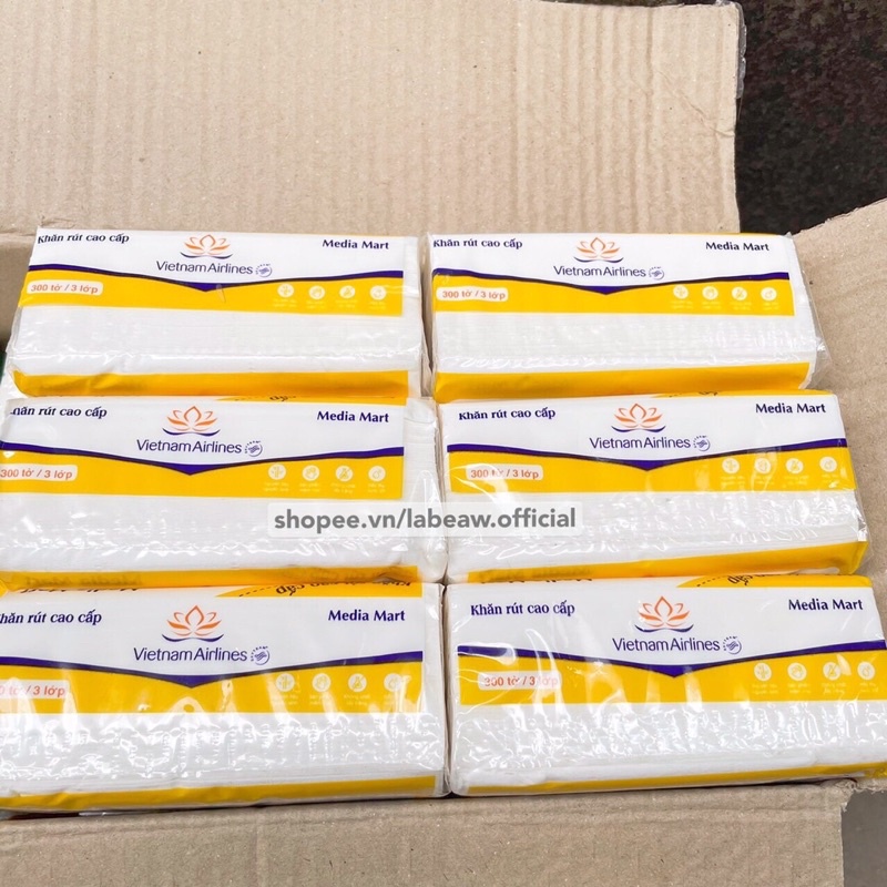 Khăn giấy VNAL 300 tờ x 3 lớp mềm mịn không bụi