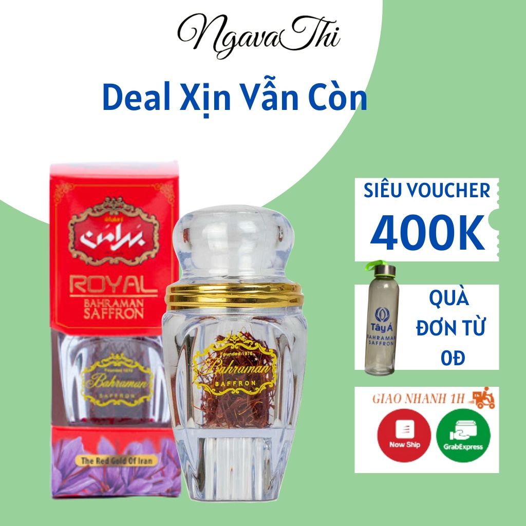 Saffron Nhụy Hoa Nghê Tây NGAVATHI SHOP Chính Hãng Iran, Saffron Chính Hãng Làm Đẹp Da Hộp 2Gram