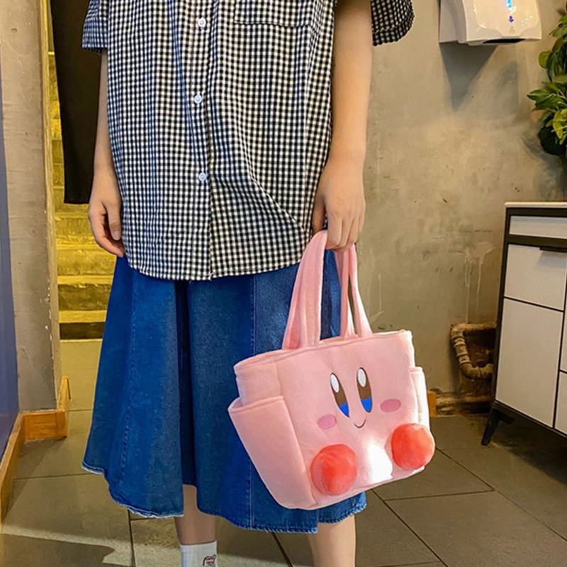 Túi Tote Lông Xù Cầm Tay Họa Tiết Ngôi Sao Hoạt Hình Đáng Yêu Cho Nữ