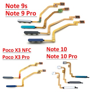 Dây cáp cảm biến vân tay cho Xiaomi Redmi Note 9 10 Pro 9s Poco X3 Pro M3 Nút Trang chủ Dấu vân tay Menu Quay lại Phím cảm biến Cáp cảm biến