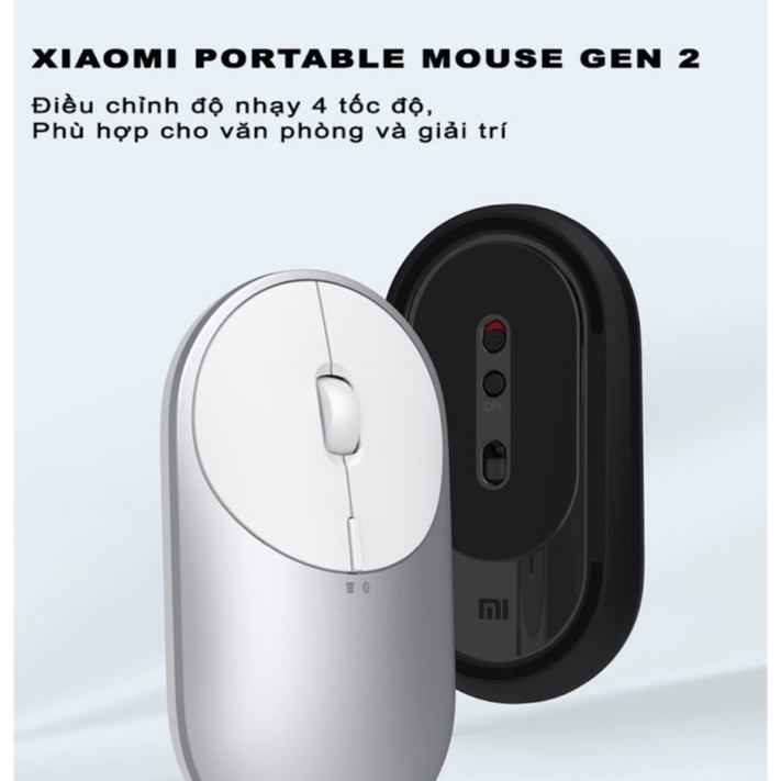 Chuột Mi không dây Xiaomi 2 chuẩn kết nối - 2 Thiết bị - Xiaomi Portable Mouse Gen 2 - MiHouse