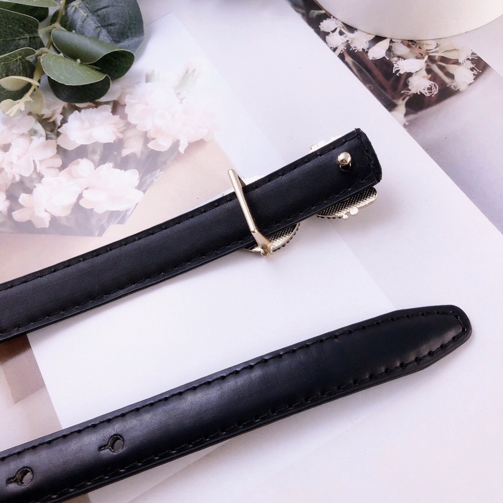 dây nịt thắt lưng bản 2cm chữ sang chảnh dg họa tiết cực hot hit ảnh thật