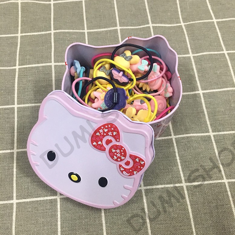 Hộp 40 Thun Cột Tóc Hello Kitty Dễ Thương Cho Bé