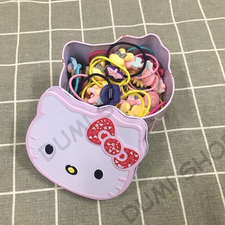 Hộp 40 Thun Cột Tóc Hello Kitty Dễ Thương Cho Bé