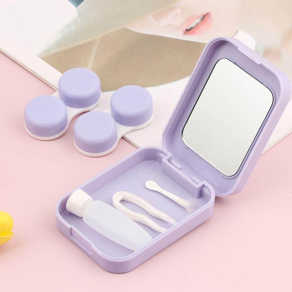 MIH Hộp Đựng Kính Áp Tròng Mini Hình Vuông Nhiều Màu Thời Trang
